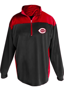 Cincinnati Reds Mens Red Logo Big and Tall Qtr Zip
