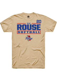 Elle Rouse Tulsa Golden Hurricane Brown NIL Stacked Box Short Sleeve Player T Shirt