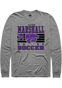 Allison Marshall K-State Wildcats Grey NIL Striped Long Sleeve Player T Shirt