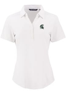 Cutter and Buck Michigan State Spartans Womens White Forge Eco Polo Short Sleeve Polo Shirt