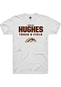 Kaelin Hughes Western Michigan Broncos White NIL Stacked Box Short Sleeve Player T Shirt