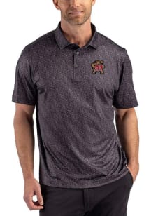 Cutter and Buck Maryland Terrapins Mens Black Fern Short Sleeve Polo