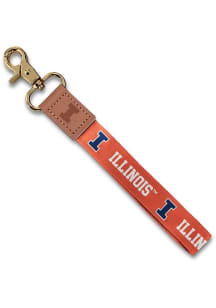 Jardine Illinois Fighting Illini Wristlet Keychain W/Custom Strap Lanyard - Orange