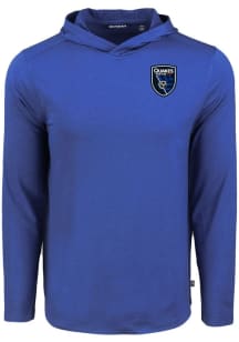 Cutter and Buck San Jose Earthquakes Mens Blue Coastline Eco Hood