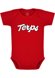 Maryland Terrapins Baby Black Terps Script Short Sleeve One Piece