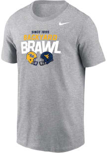 Nike Pitt Panthers Grey Football Backyard Brawl DriFIT Short Sleeve T Shirt