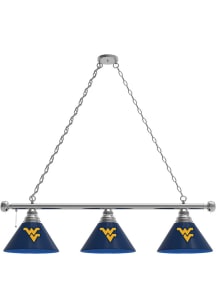 West Virginia Mountaineers 3 Shade Silver Billiard Lamp