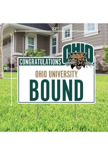 Ohio Bobcats School Bound Yard Sign - White