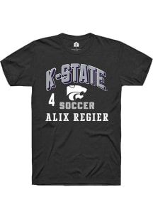 Alix Regier K-State Wildcats Black NIL Arch Logo Short Sleeve Player T Shirt