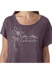 Colorado Womens Purple Columbine Short Sleeve T-Shirt