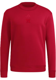 Adidas Nebraska Cornhuskers Mens Red Ultimate365 Cozy Long Sleeve Crew Sweatshirt