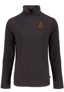 Cutter and Buck Atlanta United FC Womens Black Coastline Eco Funnel Neck Crew Sweatshirt