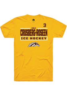 Cole Crusberg-Roseen Western Michigan Broncos Gold NIL Stacked Box Short Sleeve Player T Shirt