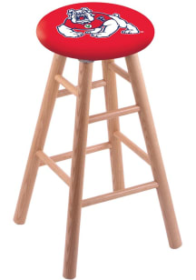 Fresno State Bulldogs Round Cushion Oak Pub Stool - Brown