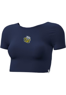 Champion Michigan Wolverines Womens Navy Blue Twist Back Short Sleeve T-Shirt