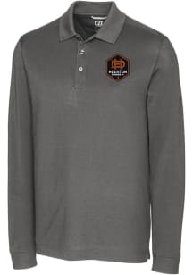 Cutter and Buck Houston Dynamo Mens Graphite Advantage Long Sleeve Polo Shirt