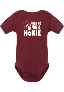 Summit Sportswear Virginia Tech Hokies Baby Maroon Team Logo Short Sleeve One Piece