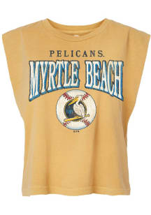 Summit Sportswear Myrtle Beach Pelicans Womens Gold Homerun Tank Top