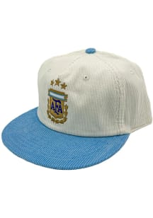 Argentina National Team Federation Crest 2T Rope Corduroy 5-Panel Adjustable Hat - White