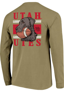 Utah Utes Khaki Labradoor Football Stripes Long Sleeve T Shirt