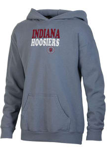 ComfortWash Indiana Hoosiers Youth Grey Stacked Garment Dyed Long Sleeve Hoodie