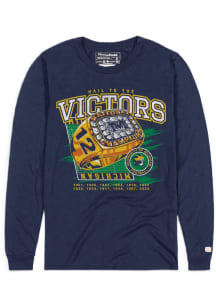 Homefield Michigan Wolverines Navy Blue Football Hail To The Victors Long Sleeve T Shirt