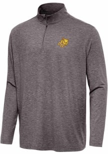 Antigua Rowan University Mens Brown Hunk Long Sleeve Qtr Zip Pullover