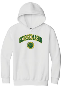 Summit Sportswear George Mason University Youth White Arch Seal Long Sleeve Hoodie