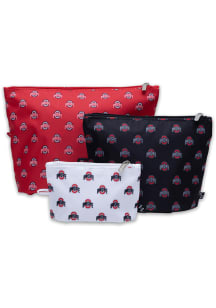 Ohio State Buckeyes Red 3pk Pouch set Tote