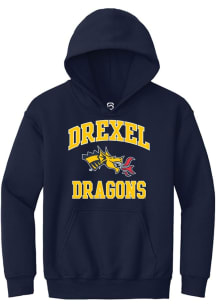 Summit Sportswear Drexel Dragons Youth Navy Blue No 1 Primary Long Sleeve Hoodie