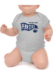 Penn State Nittany Lions Baby Grey Knobby Retro Short Sleeve One Piece
