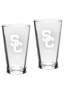 USC Trojans Dad Pub Set Pint Glass - White