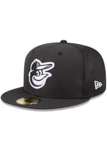 New Era Baltimore Orioles Mens Black 2026 MLB Batting Practice Fan Pack 59FIFTY Fitted Hat