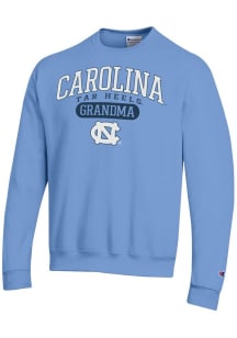 Champion North Carolina Tar Heels Mens Light Blue Pill Box Grandma Powerblend Long Sleeve Crew Swe..