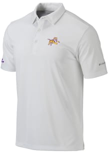 Columbia LSU Tigers Mens White Vault Drive Short Sleeve Polo
