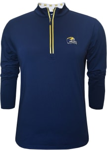 Michigan Wolverines Womens Navy Blue Custom Trimmed Qtr Zip Pullover