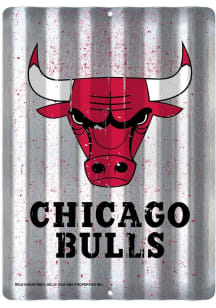 Chicago Bulls Tin 12x16 Sign - Silver