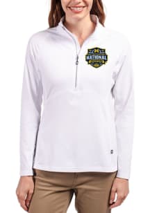 Cutter and Buck Michigan Wolverines Womens White 2026 MBB Champions Adapt Eco Qtr Zip Pullover