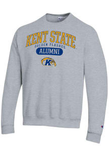 Champion Kent State Golden Flashes Mens Grey Pill Box Alumni Powerblend Long Sleeve Crew Sweatshir..