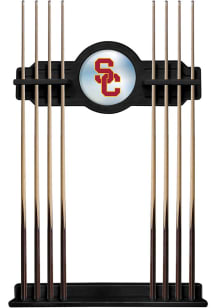USC Trojans Solid Wood Cue Rack Pool Table