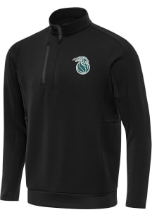 Antigua Detroit Pistons Mens Black generation city connect Long Sleeve Qtr Zip Pullover