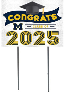 Michigan Wolverines KH Sports Fan Class of 2025 graduation graphic Yard Sign - White