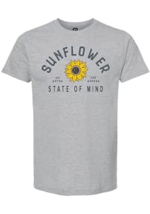 Summit Sportswear Kansas Grey Sunflower State of Mind Short Sleeve Fashion T Shirt