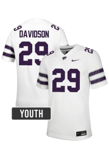 Dylan Davidson K-State Wildcats Youth White Nike NIL Name And Number Football Jersey