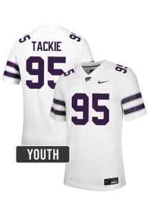 Patrick Tackie K-State Wildcats Youth White Nike NIL Name And Number Football Jersey