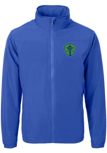 Cutter and Buck Seattle Sounders FC Mens Blue Charter Eco Light Weight Jacket