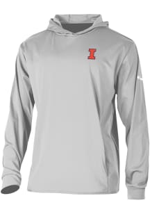 Columbia Illinois Fighting Illini Mens Grey Heat Seal Long Drive Long Sleeve Hoodie