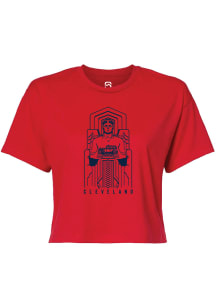 Summit Sportswear Cleveland Womens Red Guardian Short Sleeve T-Shirt