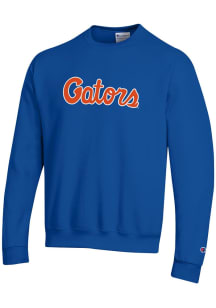 Champion Florida Gators Mens Blue Script Powerblend Long Sleeve Crew Sweatshirt