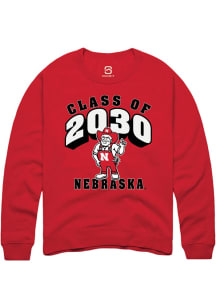 Summit Sportswear Nebraska Cornhuskers Mens Red Class of 2030 Long Sleeve Crew Sweatshirt
